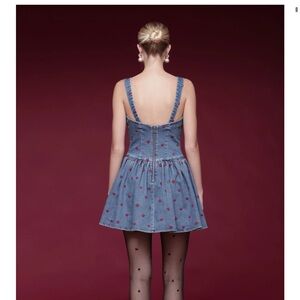 Avec Les Filles Blue Polka Dot Dress